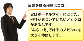 実はポータルサイトにはまだ、他社が気づいていないノビシロがあるんです。「みらいえ」ではそのノビシロを大きく伸ばします。
